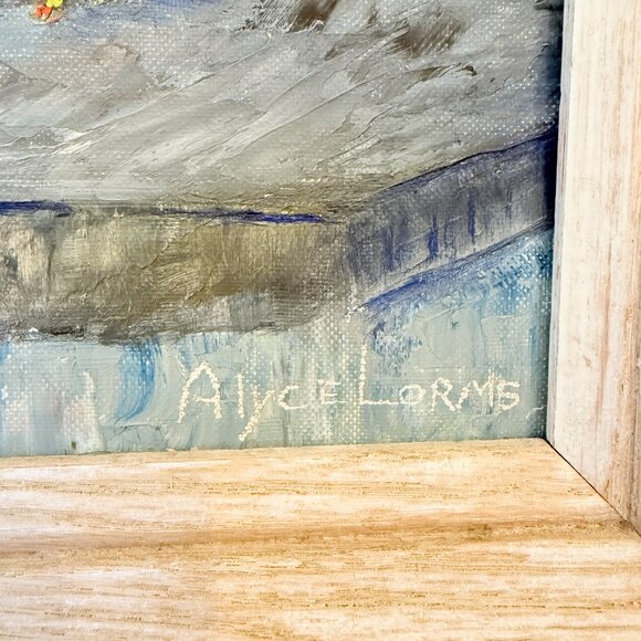 OOAK Vintage Large Chicken Oil Painting Signed by Artist - Picture 4 of 15